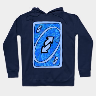 Trippy blue Uno reverse card Hoodie